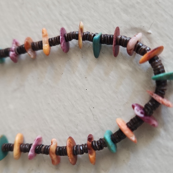 Native American Santo Domingo Handmade Turquoise, Spiny, & Heishi Necklace 💙🧡 - Picture 8 of 16